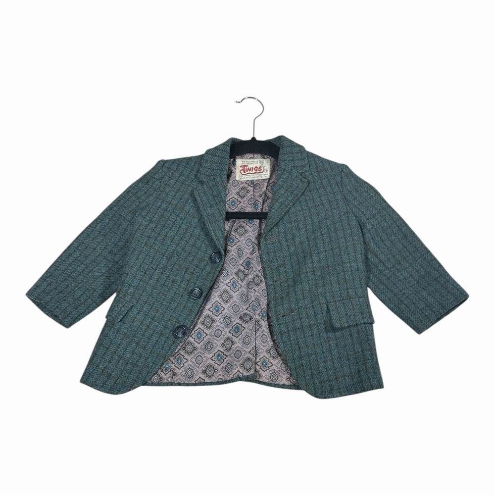 Vintage Chips N Twigs Boys 4 suit Jacket Blazer Sports Coat Green USA Made
